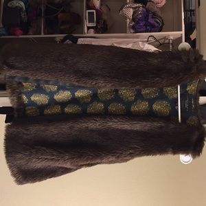 Brown faux fur vest